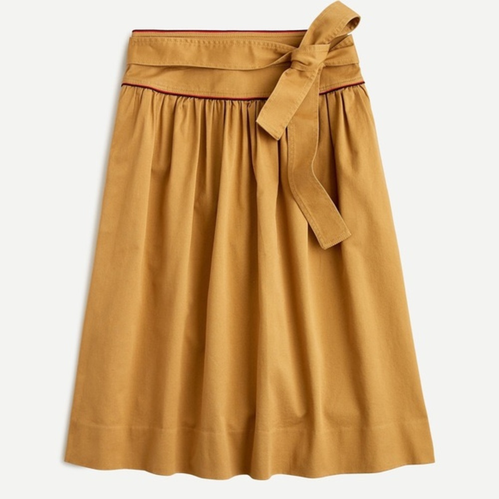 J Crew Khaki Tie Waist Skirt